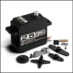 DSSERVO BLS3225 black 25kg-class brushless digital servo with horn and mounting accessories