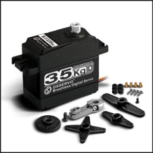 DSSERVO BLS3235 black 35kg-class brushless digital servo with horn and mounting accessories