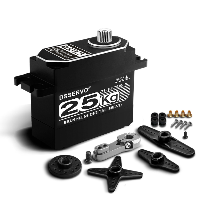 DSSERVO BLS3325 all-metal 25kg-class brushless digital servo with horn and mounting accessories