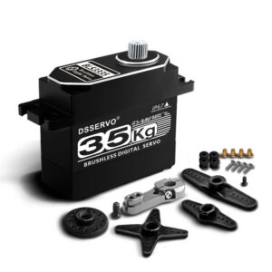 DSSERVO BLS3335 black 35kg-class brushless digital servo with horn and mounting accessories