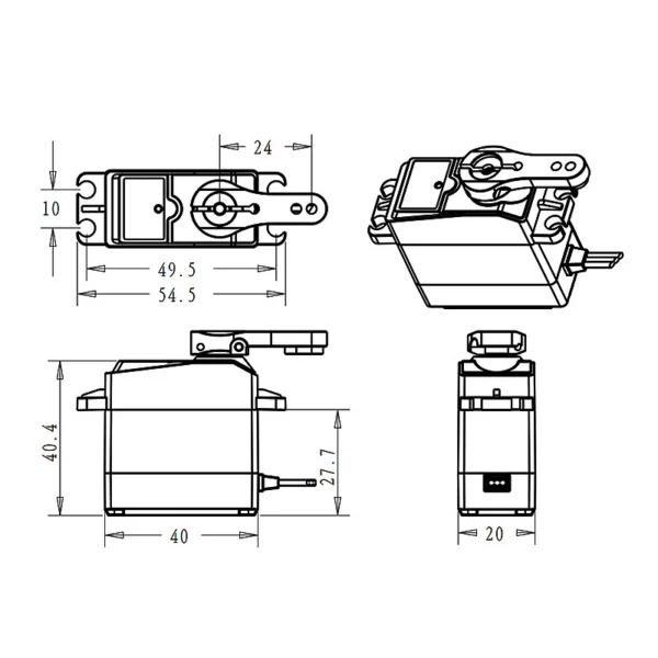 CLS3335 mechanical drawing with 40 by 20 millimetre footprint and 40.4 millimetre case height