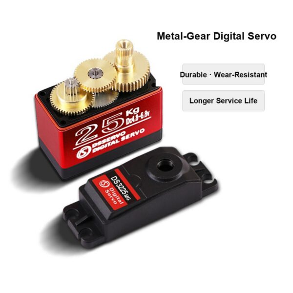 DS3225MG metal gear digital servo product photo with included servo arms